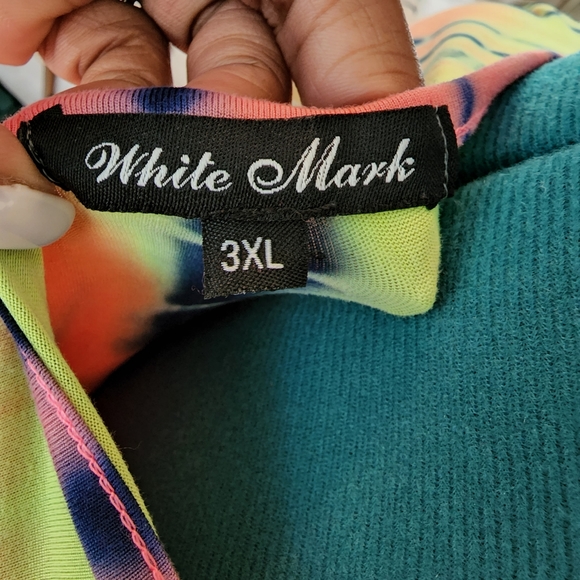White Mark Plus Short Sleeve Tie Dye Wrap Dress 3XL - Picture 8 of 8